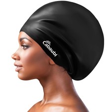 Extra Large Swim Cap,Waterproof Silicone Swim Cap,Swimming Cap for Braids and...