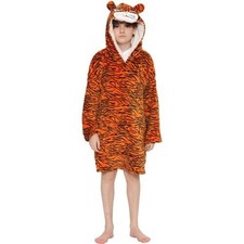 Kids Girls Boys Oversized World Book Day Hoodie Tiger Snuggle Super Soft Blanket