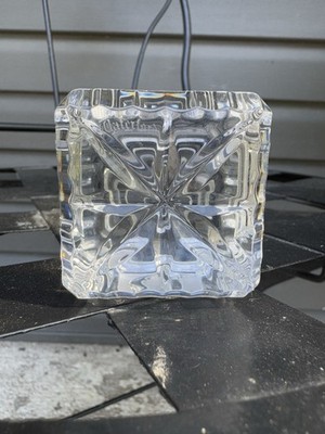 Waterford Crystal ABCDE s Baby Block Cube Paperweight Alphabet Signed 2''