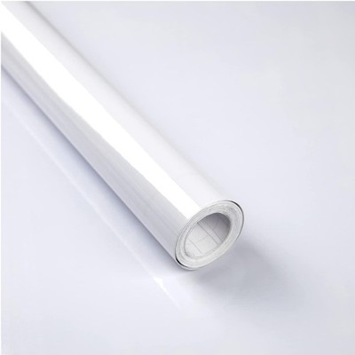 Self-adhesive film 30x300cm white high-gloss PVC furniture wall decoration film