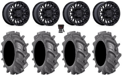 MSA Clubber 14'' Wheels Black 28'' BKT AT 171 Tires Can-Am Defender