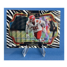 Chris Jones Panini 2025 Select Field Level Zebra Prizm #409 Kansas City Chiefs