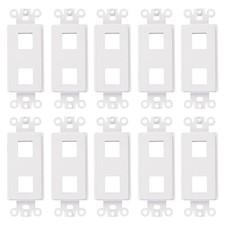 10 PCS Decorative Keystone Wallplate Insert Port 1 Port White
