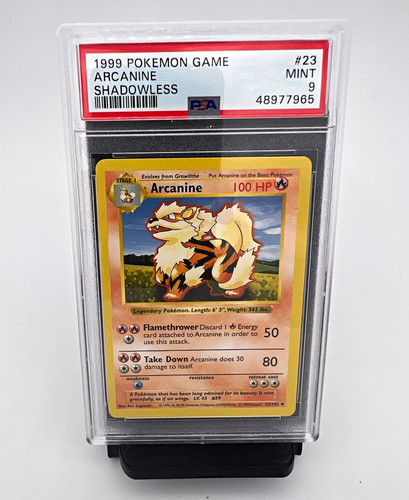 Arcanine (Shadowless) graded PSA 9 for sale on eBay