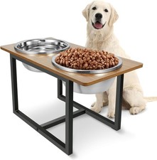 Elevated Dog Bowls for Large Dogs, Raised Dog Bowl Stand with Two X-Large Stainl