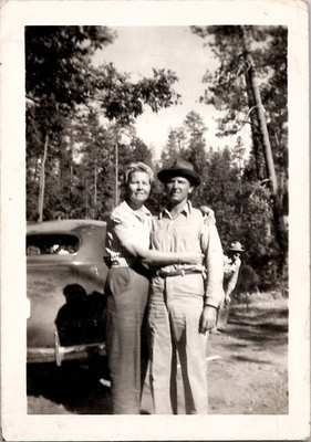 #ad #ad Rural Farmers Ranchers Elderly Couple Outdoors Classic Car Bamp;W 1940s VTG Photo $15.00