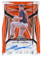 2023 Leaf Metal Justin Campbell Auto #BA-JC3 Autographs Orange Wave Auto #1/4