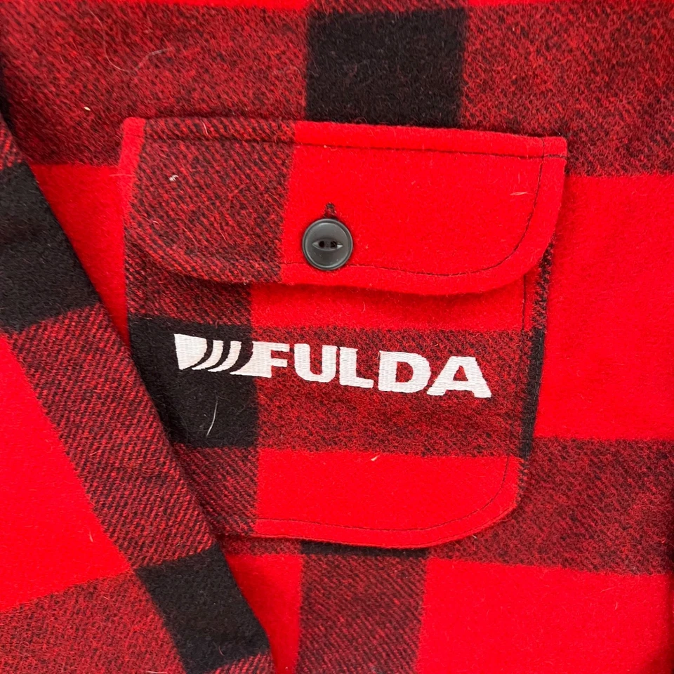 100% Laine Wool Jacket Plaid Yukon Trail Fulda 3XL XXXL Hiking Fulda Shacket - Image 3 of 4