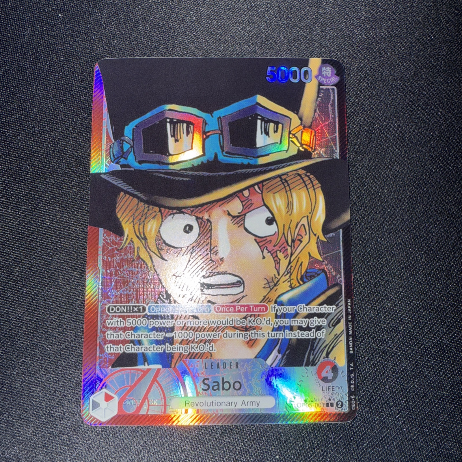 OP05-001 Sabo Leader Alt Art Parallel Card - One Piece Awakening New Era English