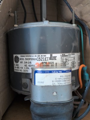 GE 3470 Permanent Split Capacitor Motor, 5KCP39GGC521ET, 1/4hp, 1625RPM, 2 Speed