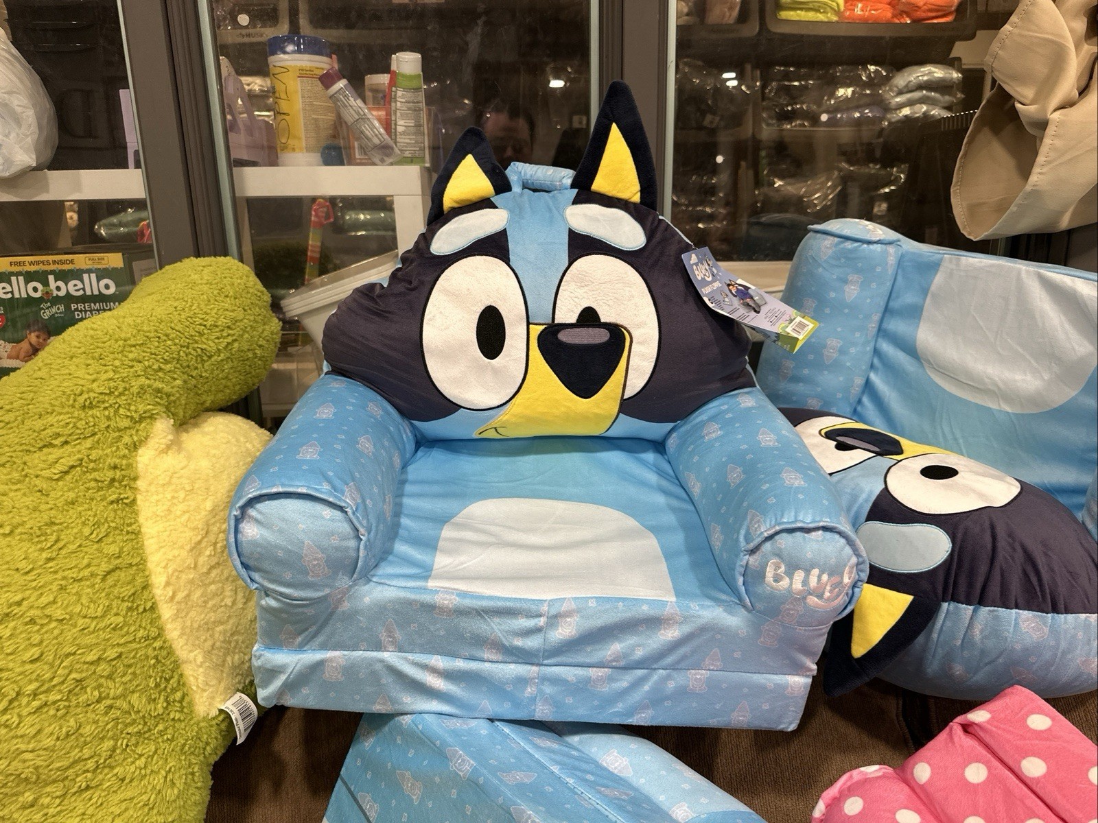 Toddler Bluey 2-In-1 Polyester Flip Out Chair Blue for Kids