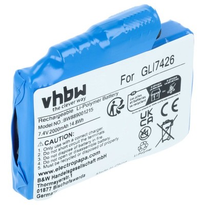 Akku für Glovii GLP7421 GLI7426 2000mAh 7,4V Handschuhe