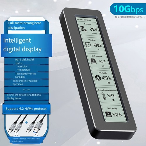 Fast Transfer M 2 SSD Enclosure with LCD Display and Broad Compatibility - Bild 11 von 12