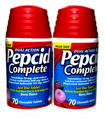 PEPCID COMPLETE 2 X 70 (140) * BERRY FLAVOR * CHEWABLE TABLETS EXP 01/28 +