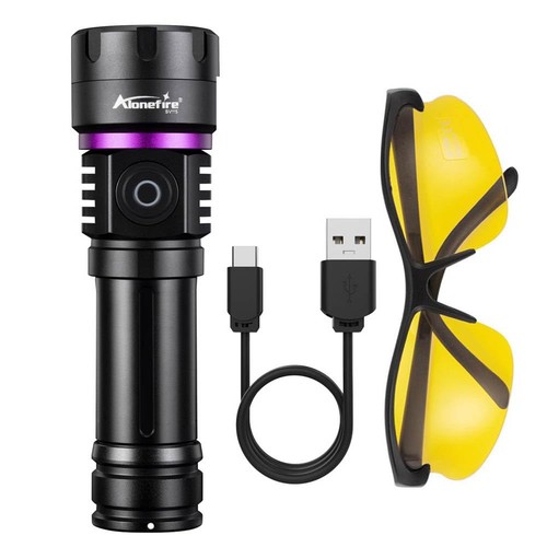SV115 365nm Torcia UV 30W Potente Luce Nera USB C Ricaricabile Nero L... - Foto 7 di 7