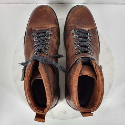 Frye George Norwegian Hiker Boots Mens 13 Brown Buckle 