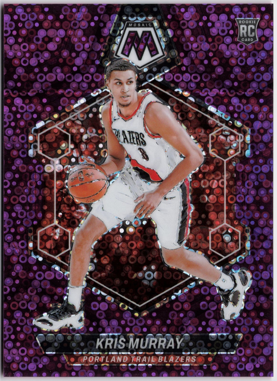 2023-24 Panini Mosaic #207 Kris Murray Fast Break Purple #/50 RC Rookie