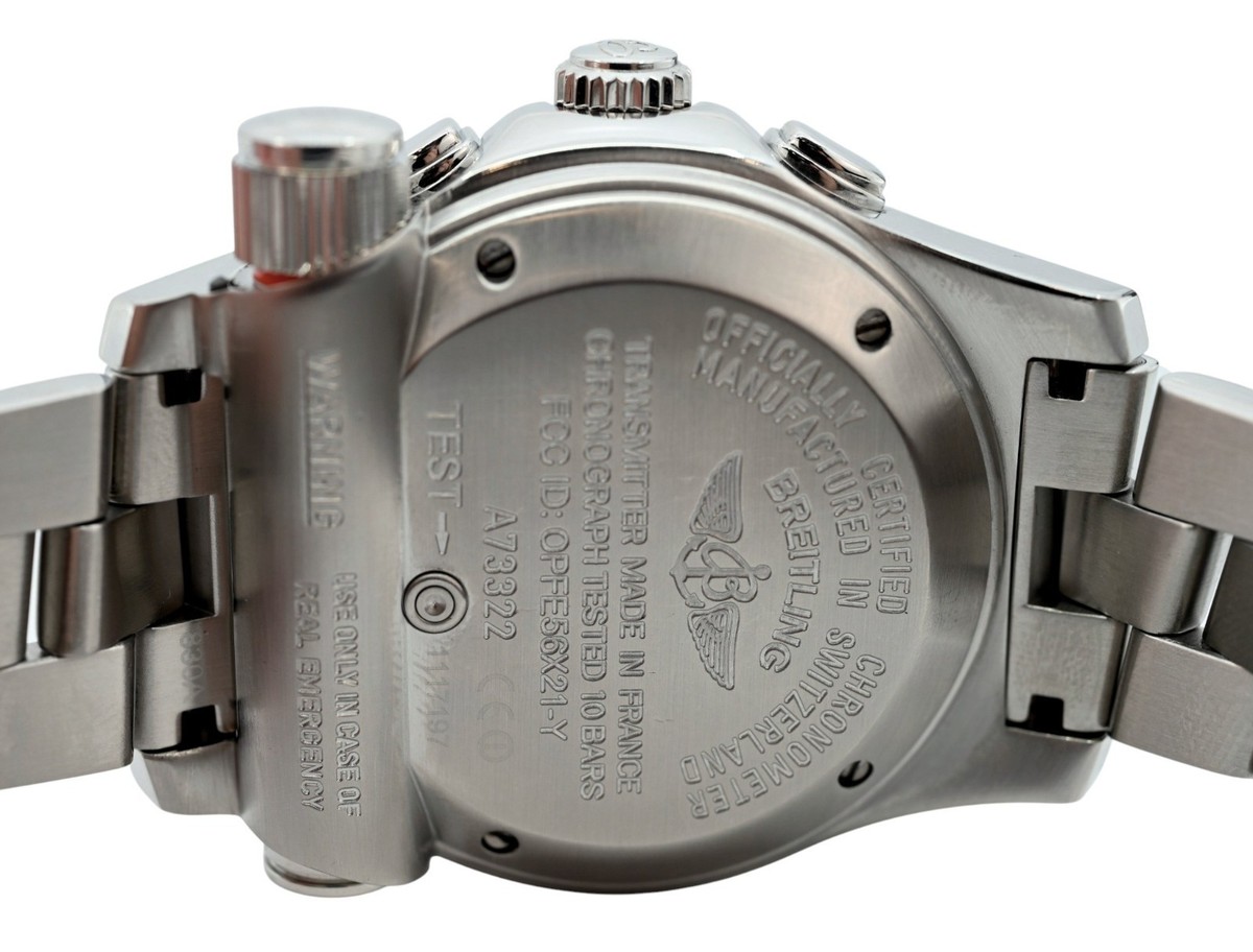 Breitling 45mm Men's Emergency Mission Silver Dial Stainless Watch
