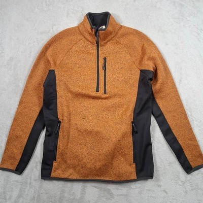 Mountain Warehouse Fleece Herren Medium Orange 1/4 Zip Outdoor Wandern Pullover