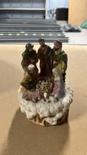 The Porcelain Nativity Vintage Music Box - Enesco 1988, Plays Silent Night 9"