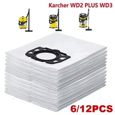 6/12X fit Karcher WD2 PLUS WD3 KWD1 KWD3 WD3 Wet & Dry Fleece Cloth Dust Bag UK