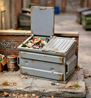 Sci-Fi Supply Crate Trash Dumpster Diorama Prop 1:12 1:18 3D Printed 6 or 4 Inch