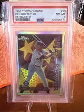 Ken Griffey Jr. 1996 Topps Chrome #90 Star Power Refractor POP 27 SSP RARE PSA 8
