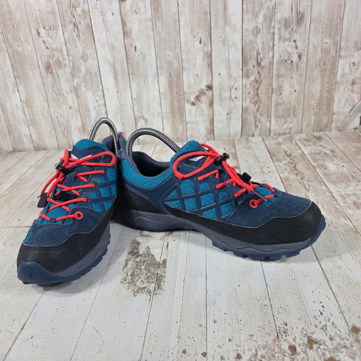 Salewa JR Wildfire WP Women 5 Hiking Shoes Blue Red Michelin Sole Waterproof View 6