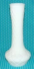 Vtg Hoosier Milk Glass Vase 9” Diamond Quilted Pattern Opaque White #12