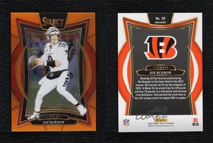 2024 Panini Select Concourse Orange Prizm /49 Joe Burrow #39