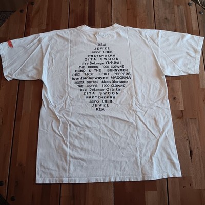 Vtg 1999 Euro TMF Festival Shirt Madonna REM Cher RHCP Alanis B&C