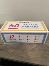 Chalkola 60 Dry Erase Markers - 12 Colors - Chisel Tip