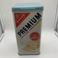 Vintage 1969 Nabisco Premium Saltine Crackers Tin - Made in USA. Empty