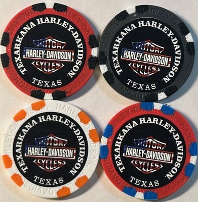 Harley Davidson 250th Anniversary of USA Poker Chip Texarkana HD in TX  (Pick 1)