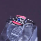 Size 5, vintage Sterling 925 silver pink enamel handmade ring, silver tested