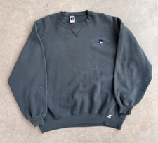 Vintage Russell Athletic Sweatshirt XXL Embroidered Spell Out Crewneck green 90s