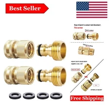 Heavy Duty Brass Garden Hose Quick Connect & Disconnect Set