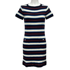 CHANEL P58545 Dark Navy Cream Multi [Outer fabric] cotton, silk Women's Dress