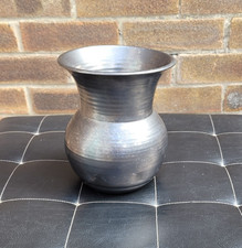 Black/ grey lustre glaze posy vase. Prinknash pottery