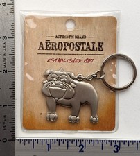 NEW RARE - AEROPOSTALE ENGLISH BULLDOG DOG KEYCHAIN KEY CHAIN FOB CHARM