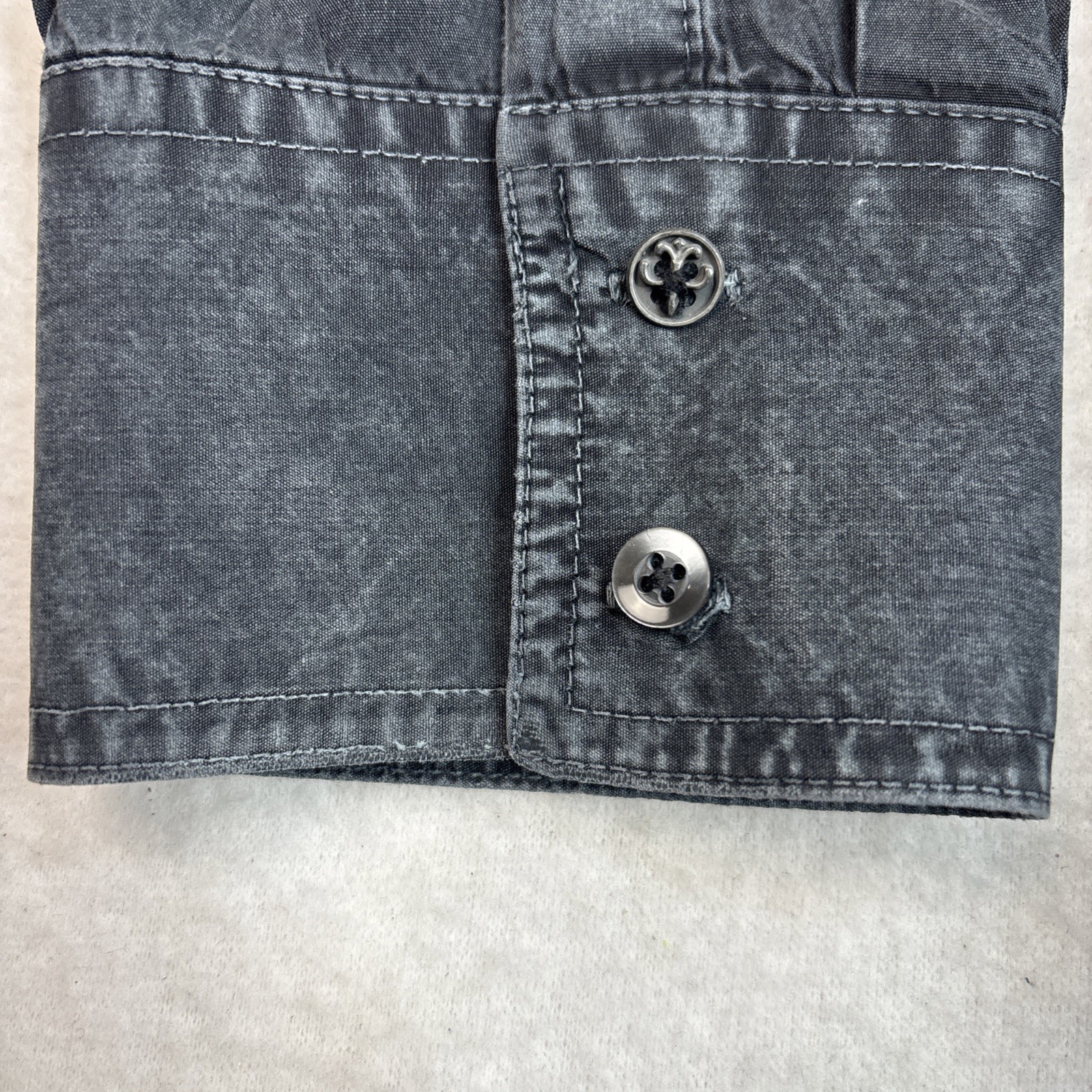 Affliction black distressed button down shirt XXX… - image 6