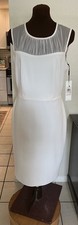 Calvin Klein White Quiet Luxury Minimalist Cocktail Wedding Dress