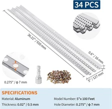 5 Inch Gutter Guard Cover 50/100/200FT Mesh Leaf Debris Blocker for Roof Drain