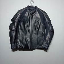 Revit Ladies Luna Leather Motorcycle Jacket Size EU 42 UK 14 Black Armoured 