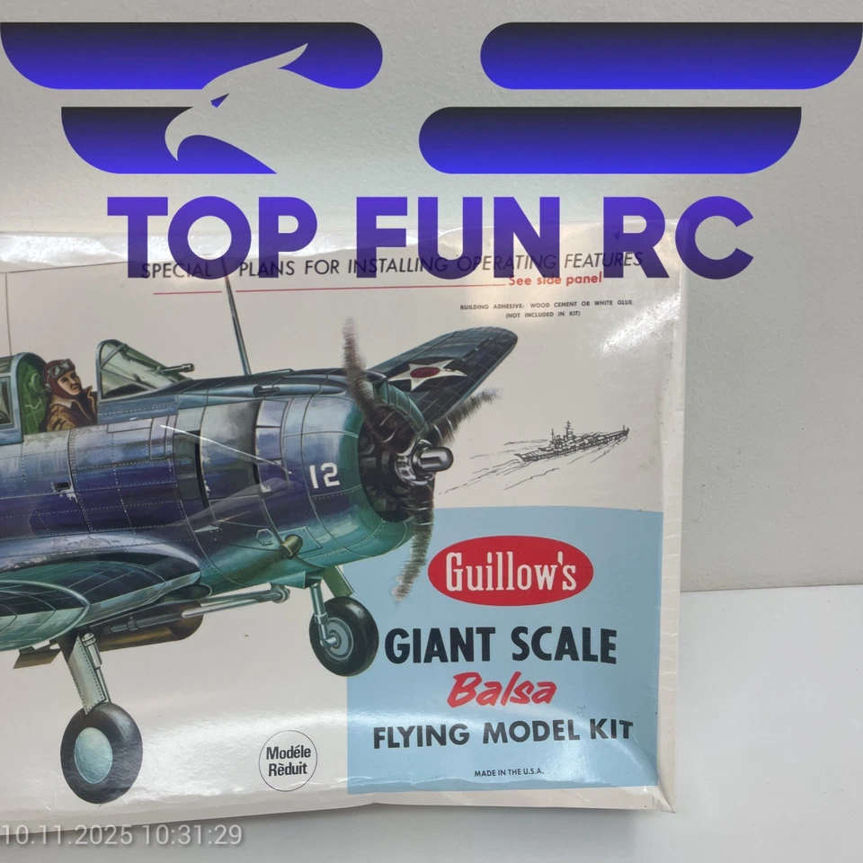 GUILLOW'S GIANT SCALE BALSA FLYING MODEL KIT SBD-3 DAUNTLESS WW2 DIVE BOMBER  - Image 2 of 4