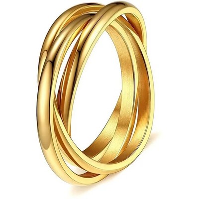 Edelstahl Triple Ring dreifach ineinander verschlungene Ringe in 6 Farben