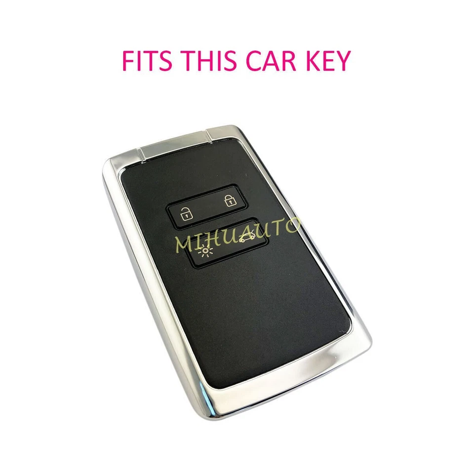 For Renault Kadjar Clio Espace Megane Arkana Metal Leather Car Key Case Keychain — 第 2/4 张图片