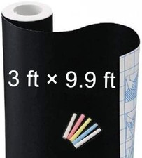 Large Chalkboard Contact Paper Wall Sticker 3 ft. x 9.9 ft. Adhesive Blackboa...