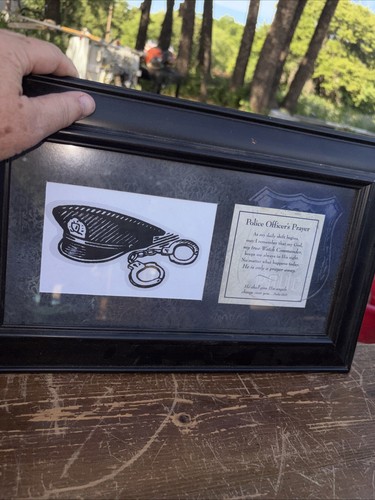 POLICE OFFICER'S Prayer/Poem with Drawn Picture Of Hat And Handcuffs
