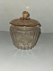Pink Mayfair Open Rose Depression Glass Cookie Jar with Lid